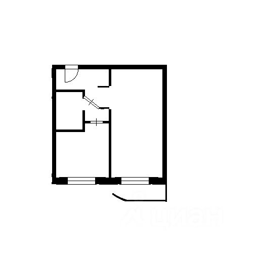 Планировка этой квартиры по данным Циан