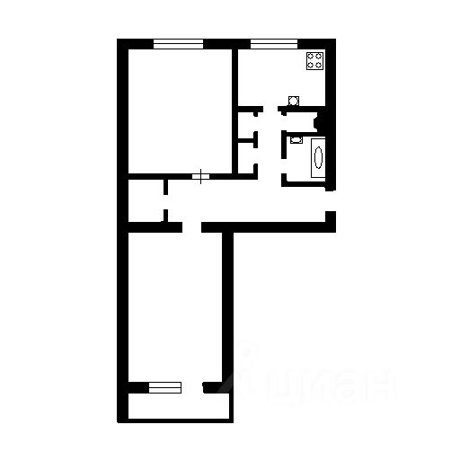 Планировка этой квартиры по данным Циан