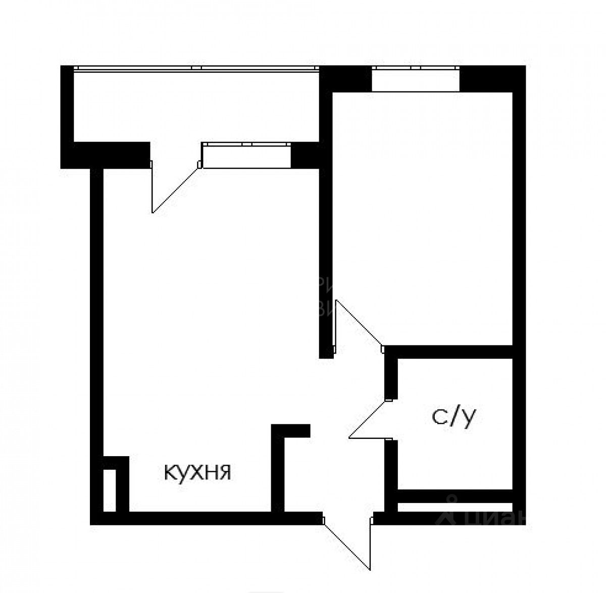 Планировка этой квартиры по данным Циан