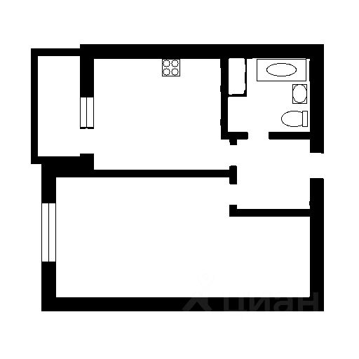 Планировка этой квартиры по данным Циан