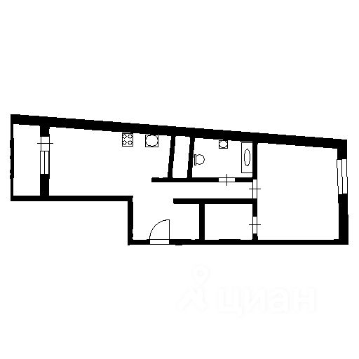 Планировка этой квартиры по данным Циан