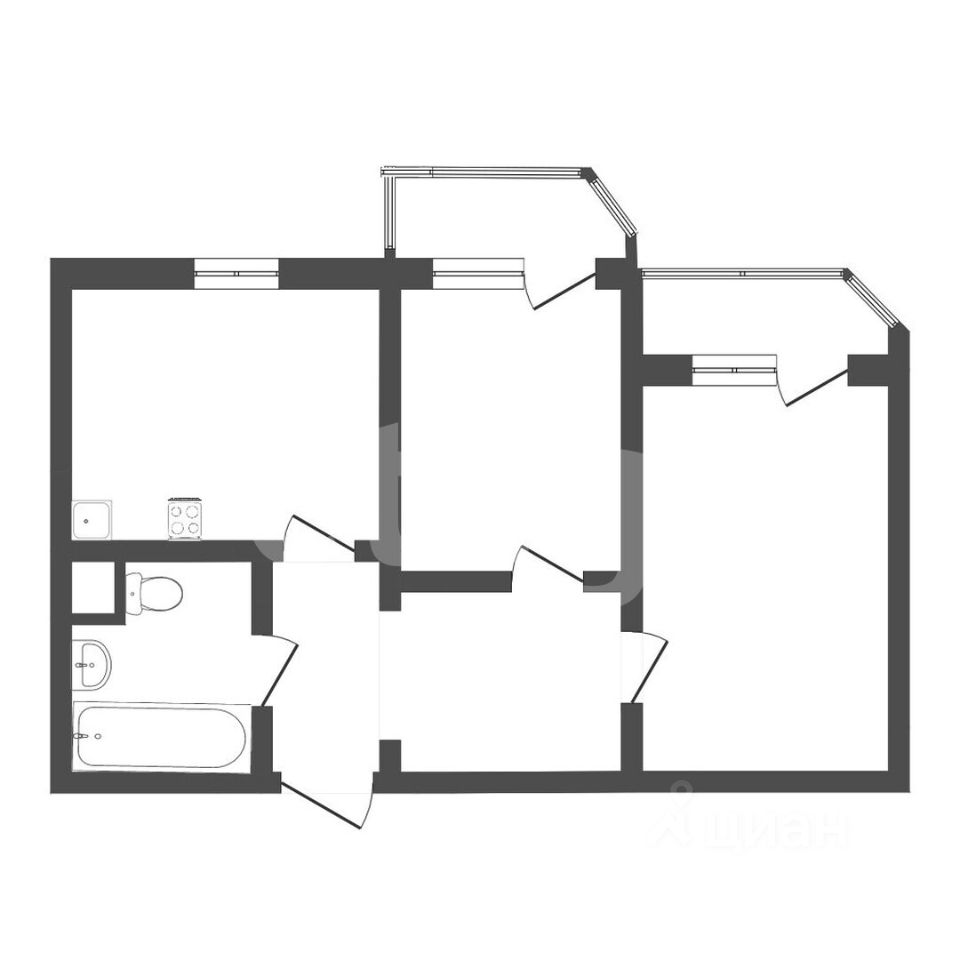 Планировка этой квартиры по данным Циан