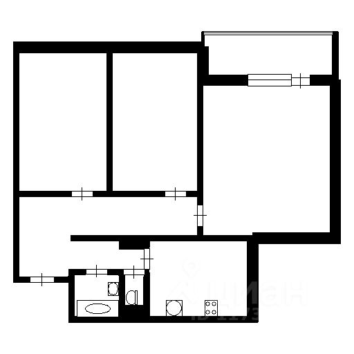 Планировка этой квартиры по данным Циан
