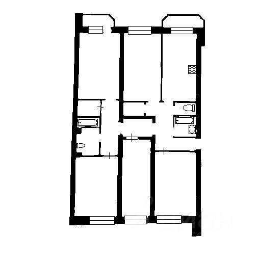 Планировка этой квартиры по данным Циан