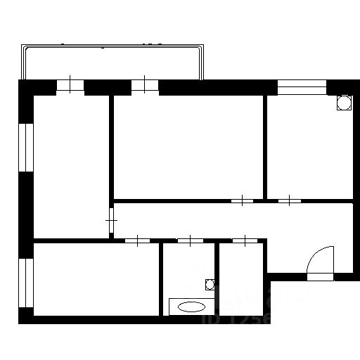 Планировка этой квартиры по данным Циан