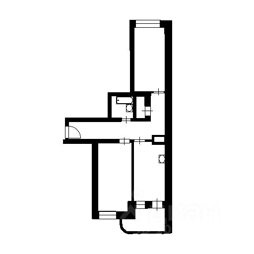 Планировка этой квартиры по данным Циан
