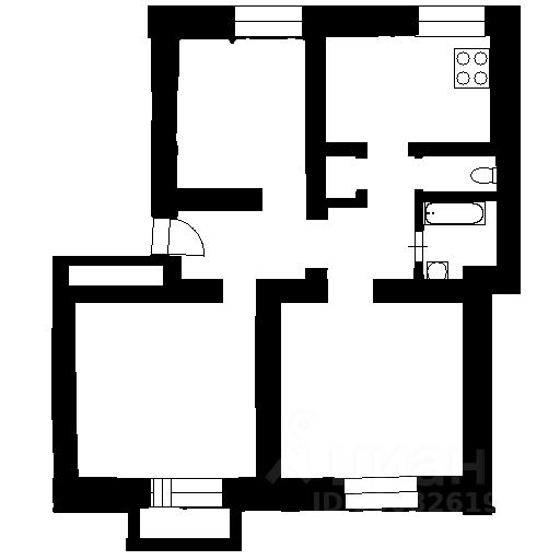 Планировка этой квартиры по данным Циан