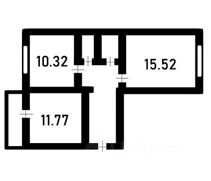 Планировка этой квартиры по данным Циан