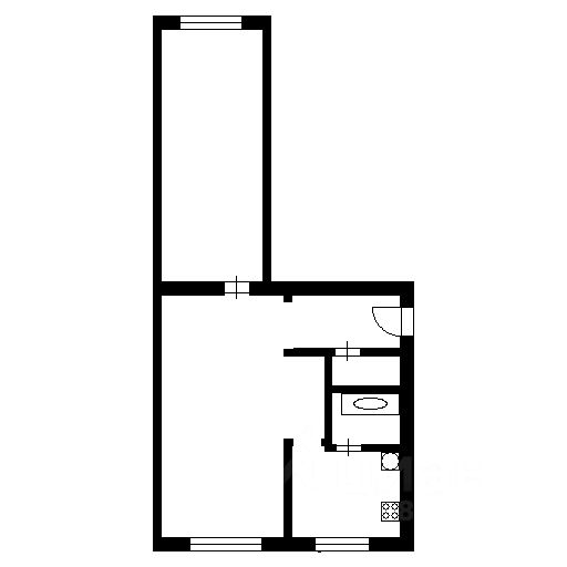 Планировка этой квартиры по данным Циан