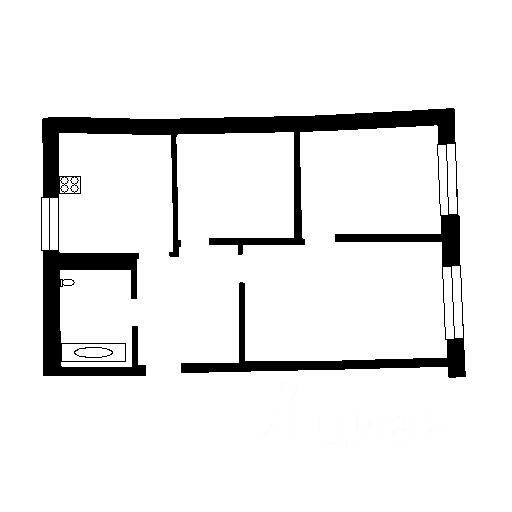 Планировка этой квартиры по данным Циан