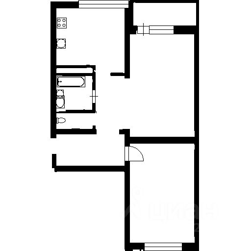 Планировка этой квартиры по данным Циан