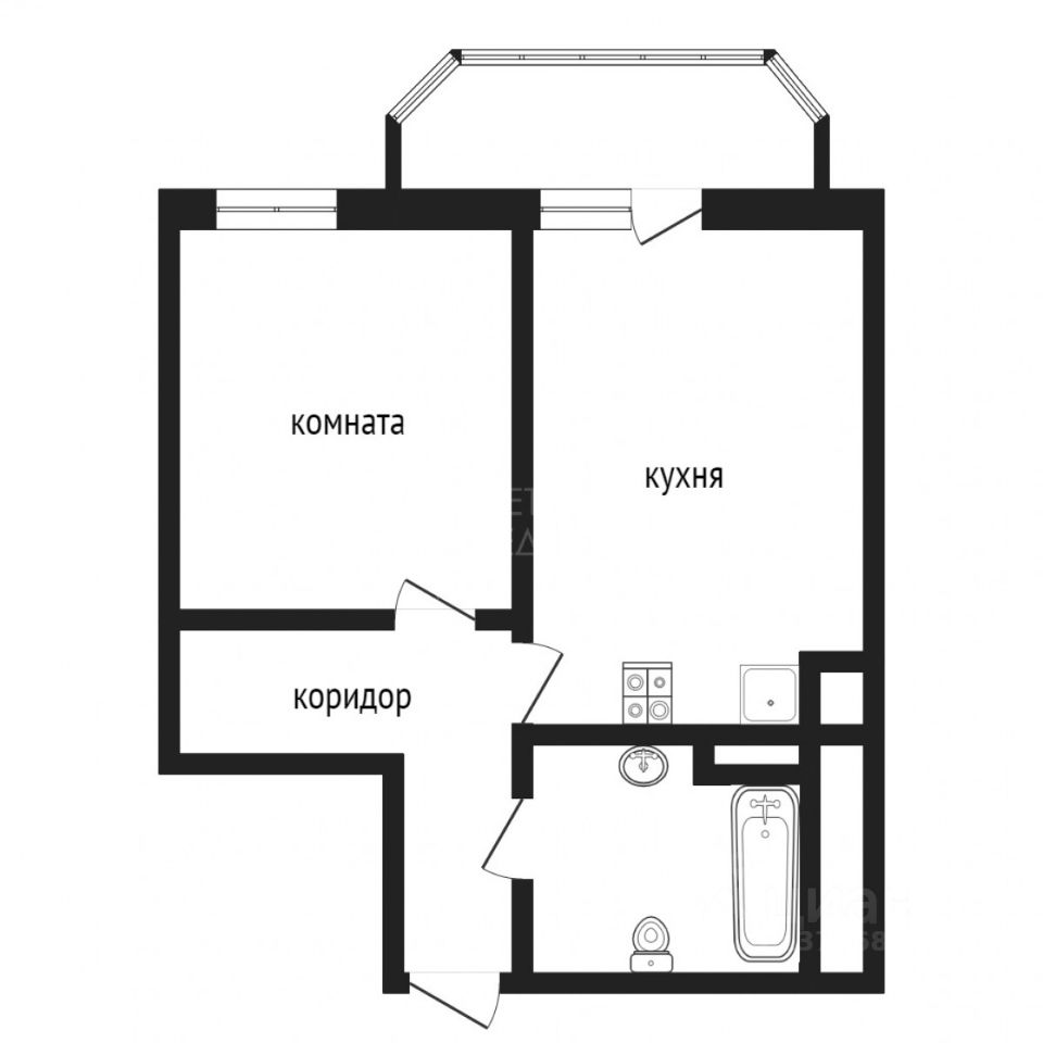 Планировка этой квартиры по данным Циан
