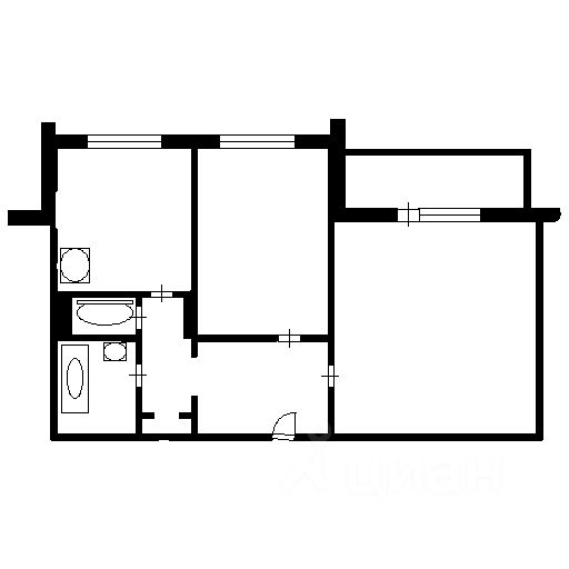 Планировка этой квартиры по данным Циан