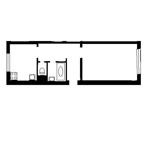 Планировка этой квартиры по данным Циан