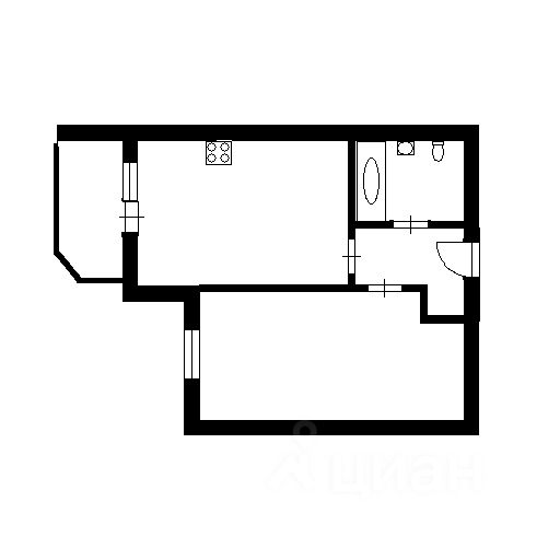 Планировка этой квартиры по данным Циан