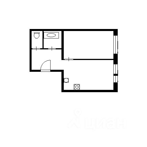 Планировка этой квартиры по данным Циан