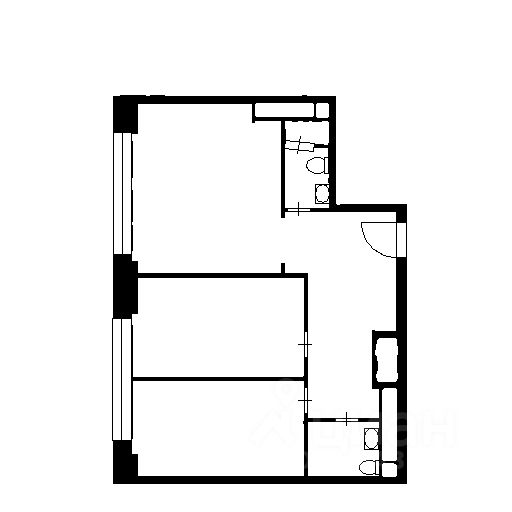 Планировка этой квартиры по данным Циан