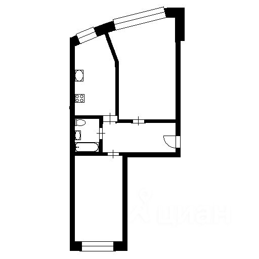 Планировка этой квартиры по данным Циан