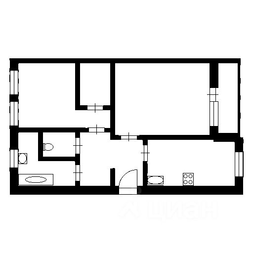 Планировка этой квартиры по данным Циан