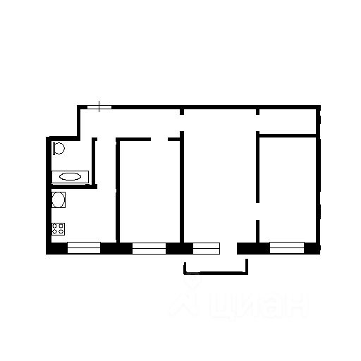 Планировка этой квартиры по данным Циан