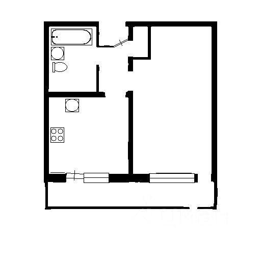 Планировка этой квартиры по данным Циан