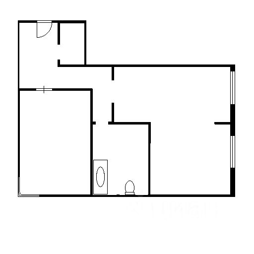 Планировка этой квартиры по данным Циан