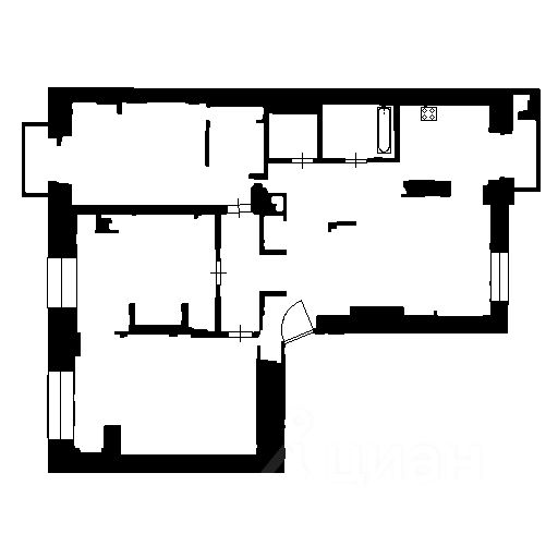 Планировка этой квартиры по данным Циан