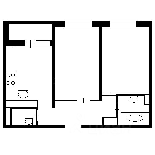 Планировка этой квартиры по данным Циан