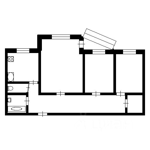 Планировка этой квартиры по данным Циан