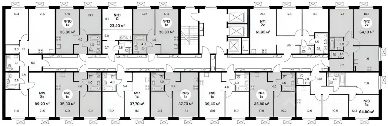 Планировка этой квартиры по данным Циан