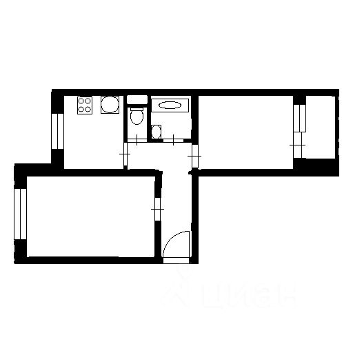 Планировка этой квартиры по данным Циан