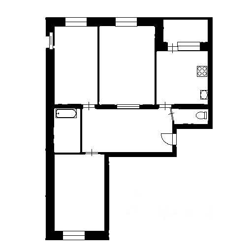 Планировка этой квартиры по данным Циан