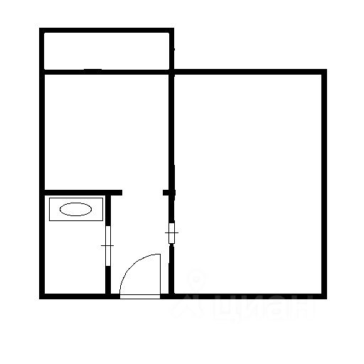 Планировка этой квартиры по данным Циан