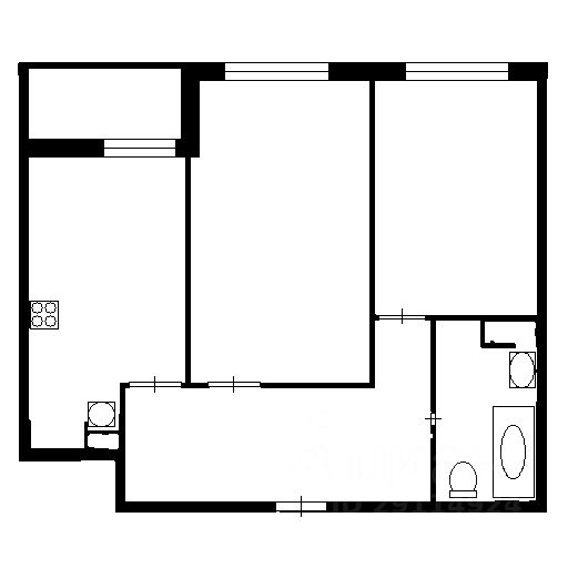 Планировка этой квартиры по данным Циан