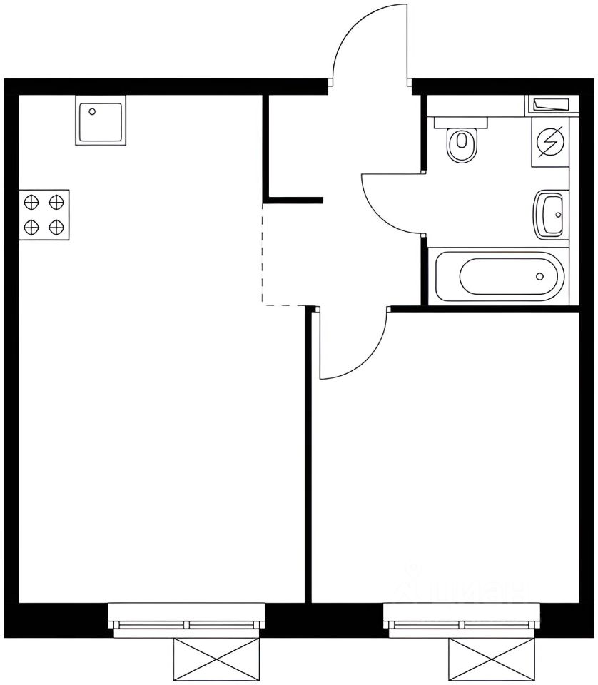 Планировка этой квартиры по данным Циан