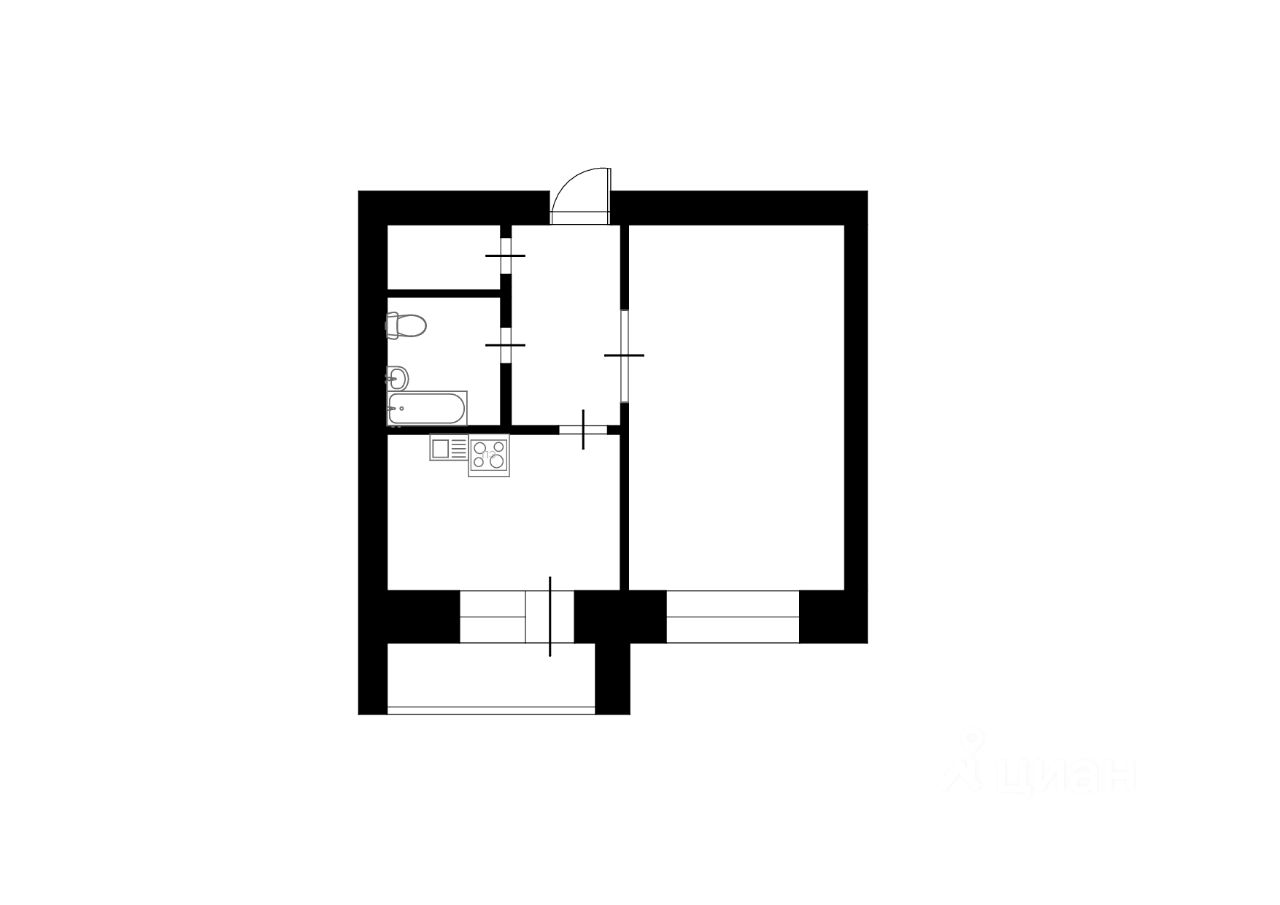 Планировка этой квартиры по данным Циан