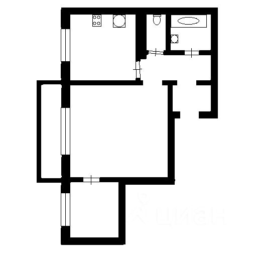 Планировка этой квартиры по данным Циан