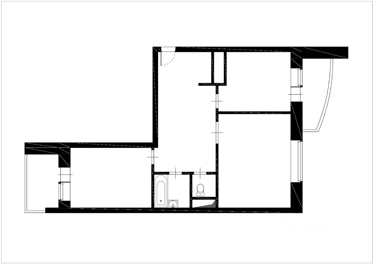Планировка этой квартиры по данным Циан