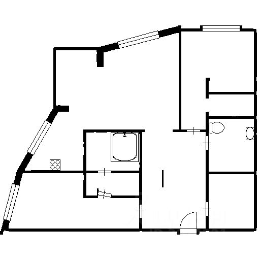 Планировка этой квартиры по данным Циан