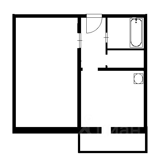 Планировка этой квартиры по данным Циан