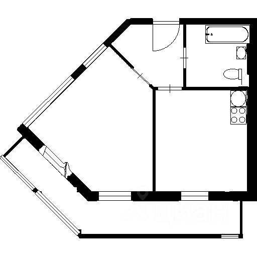 Планировка этой квартиры по данным Циан