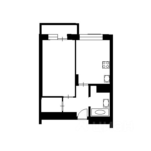 Планировка этой квартиры по данным Циан