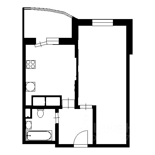 Планировка этой квартиры по данным Циан