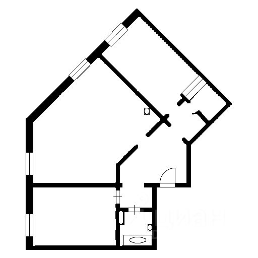 Планировка этой квартиры по данным Циан