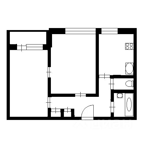 Планировка этой квартиры по данным Циан