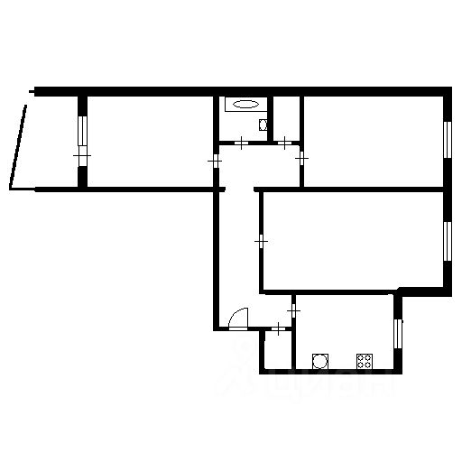 Планировка этой квартиры по данным Циан