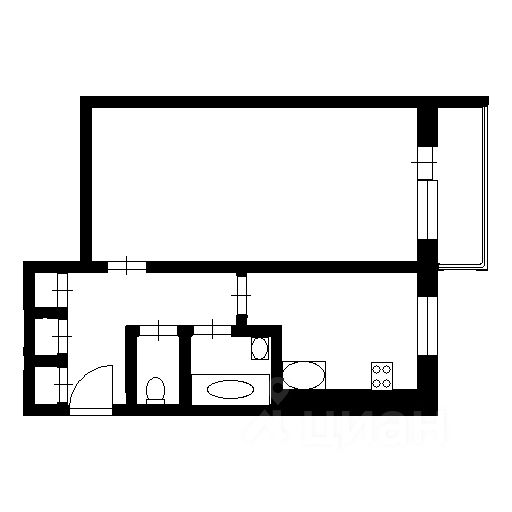 Планировка этой квартиры по данным Циан