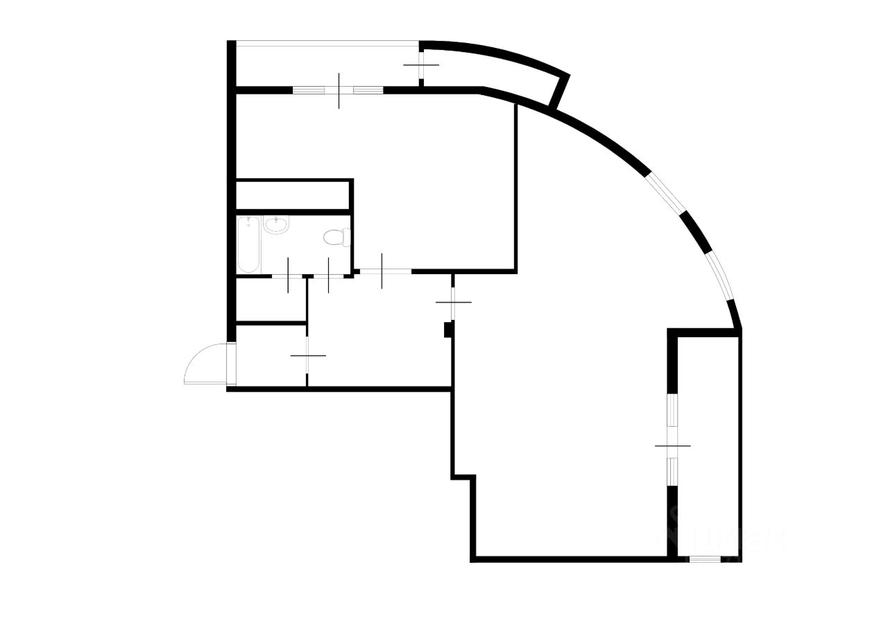 Планировка этой квартиры по данным Циан