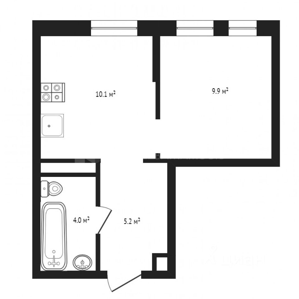 Планировка этой квартиры по данным Циан