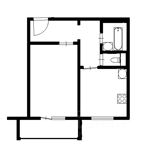 Планировка этой квартиры по данным Циан